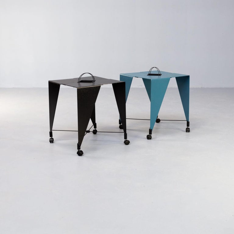 Metal 80s Model ‘Harlequin’ Coffee Table for Errebi Set / 2 For Sale