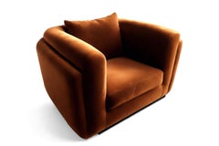Modern Bold Brown Velvet Club Chair Desafío