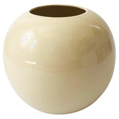 80s Modern Cream Sphere Vase