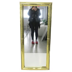 80s Modern Disco Gold Full Length Wall or Floor Mirror