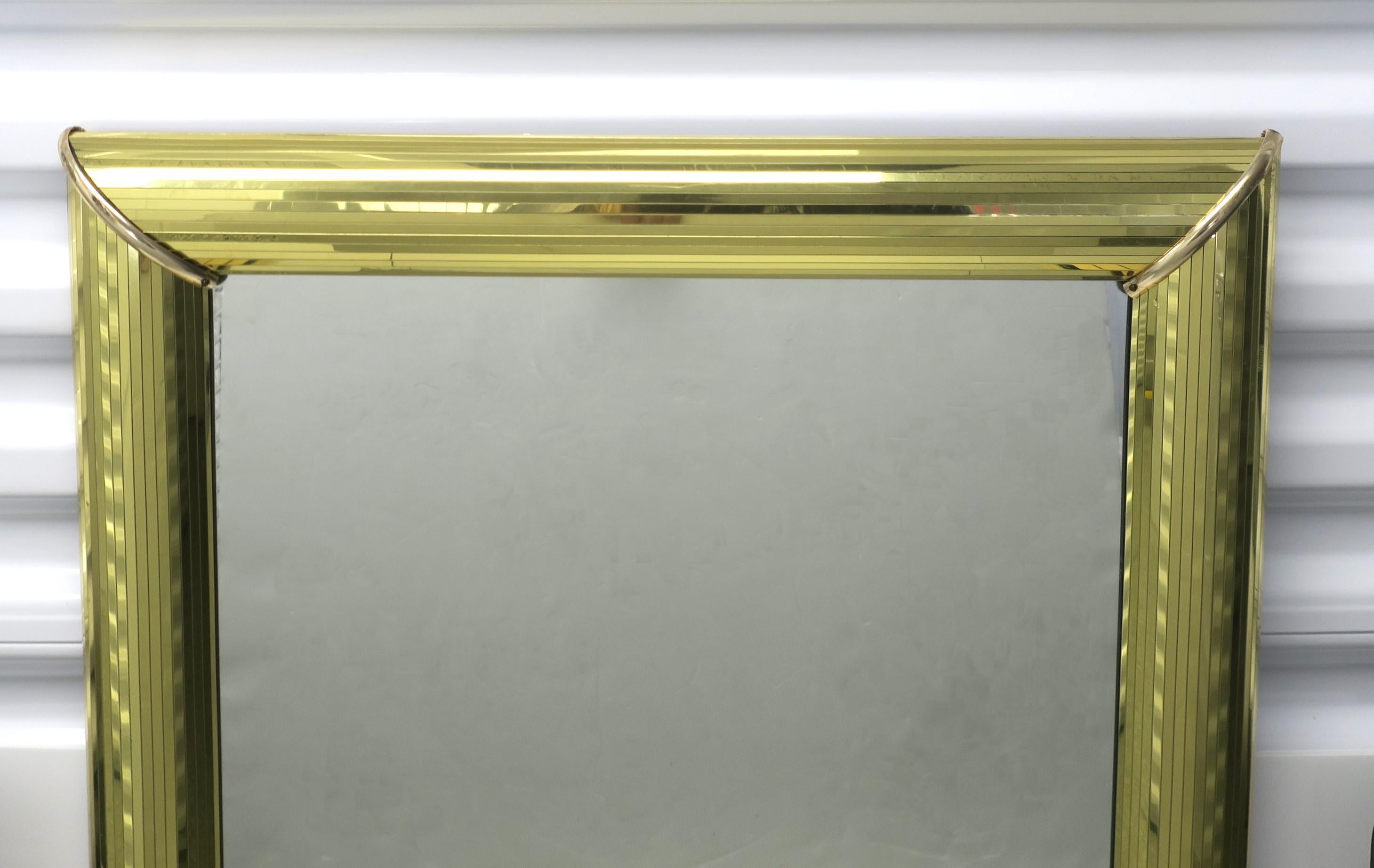 American 80s Modern Disco Gold Full Length Wall or Floor Mirror For Sale