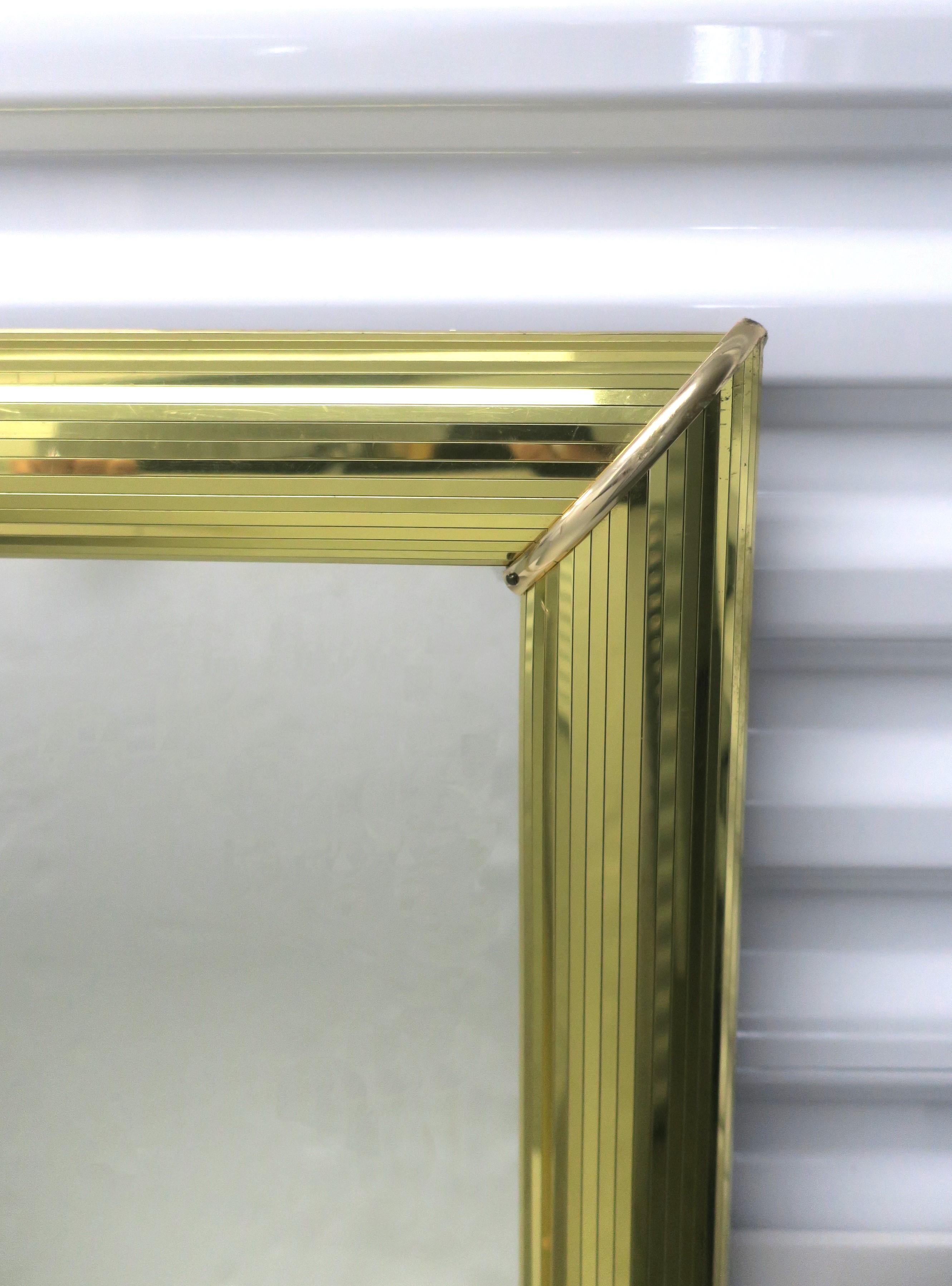 80er Jahre Moderner Disco Gold-Wand- oder Bodenspiegel in voller Länge (Spiegel) im Angebot