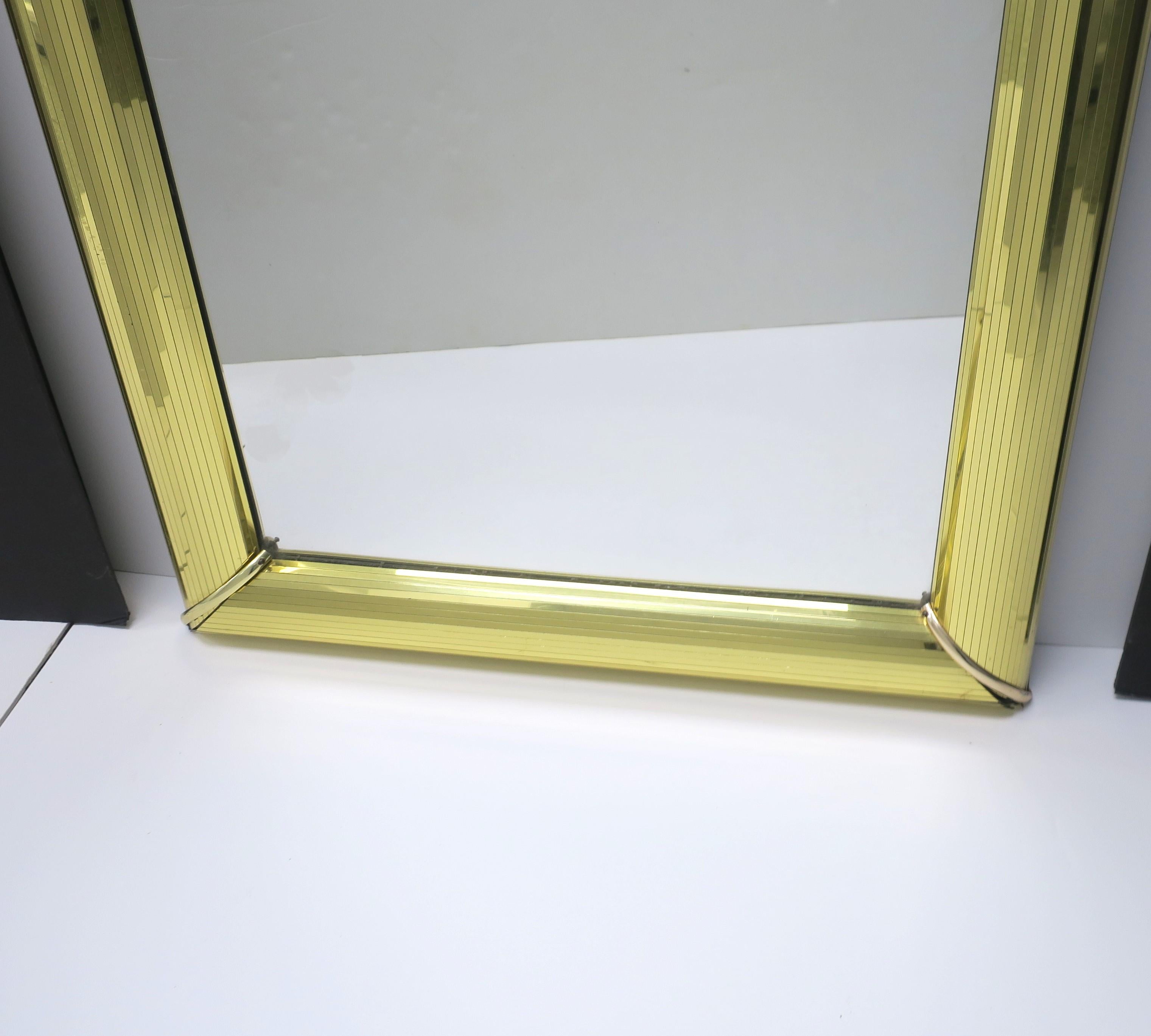 80s Modern Disco Gold Full Length Wall or Floor Mirror For Sale 1