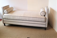 1980s Modern Neoclassical Style Linen Sofa Daybed