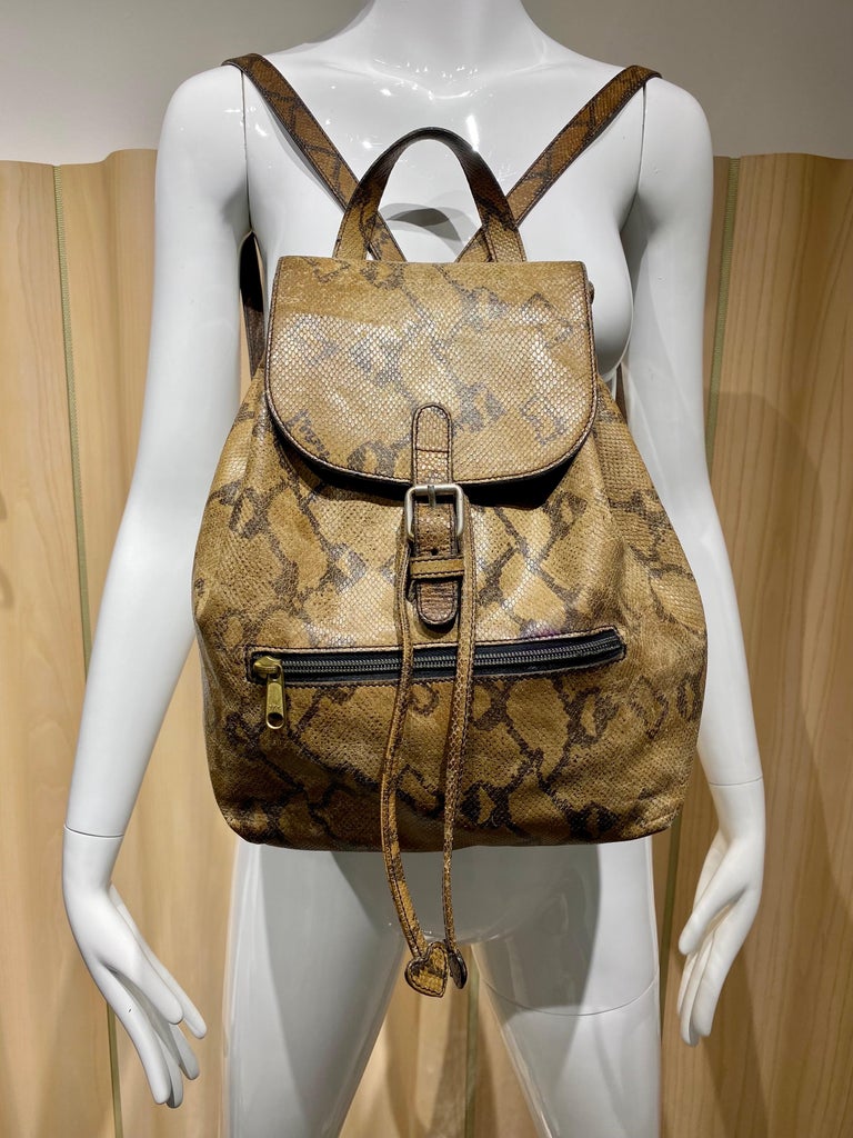 80s Moschino Leather Backpack For Sale at 1stDibs