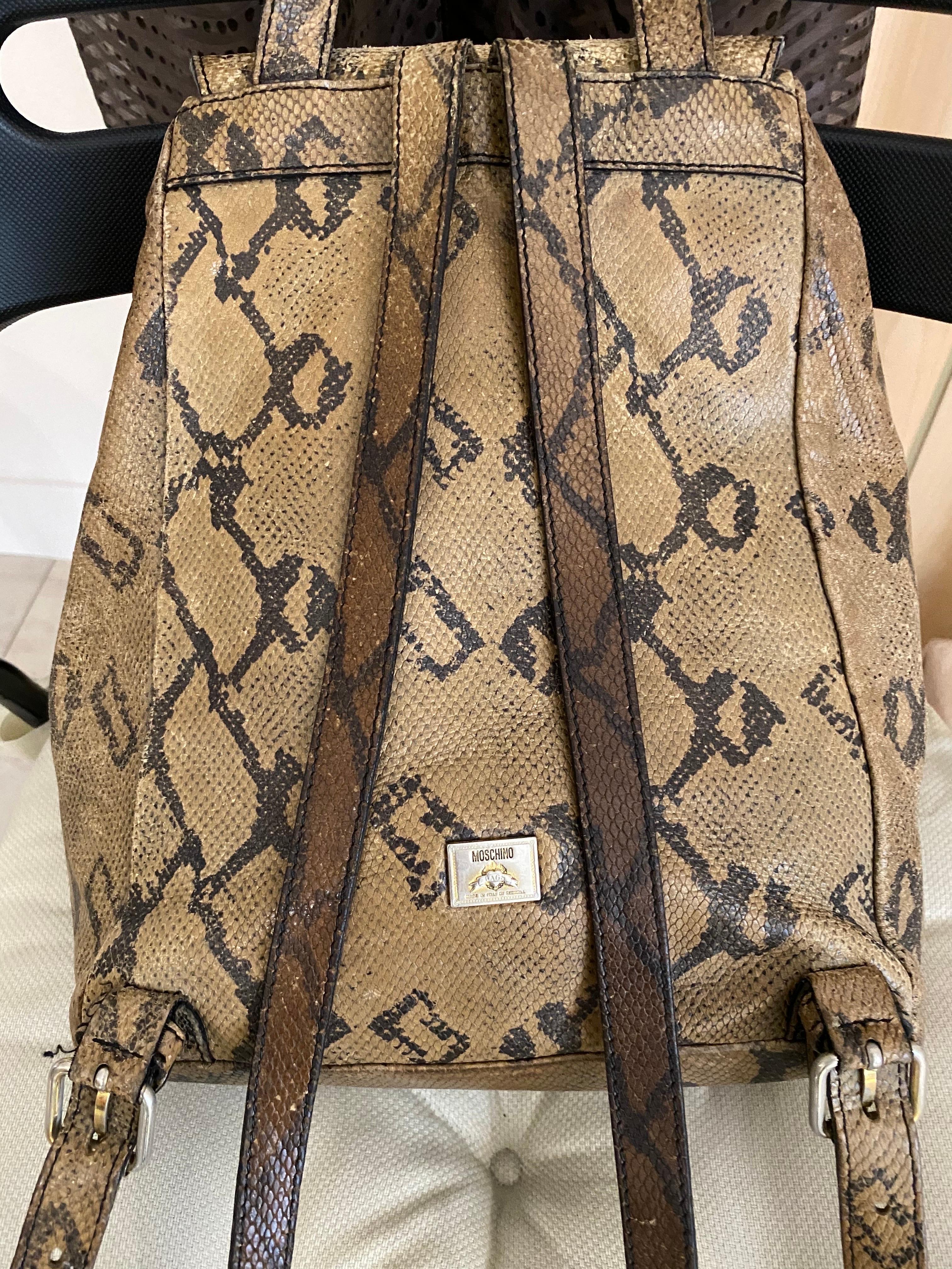 80s Moschino Leather Backpack For Sale 1