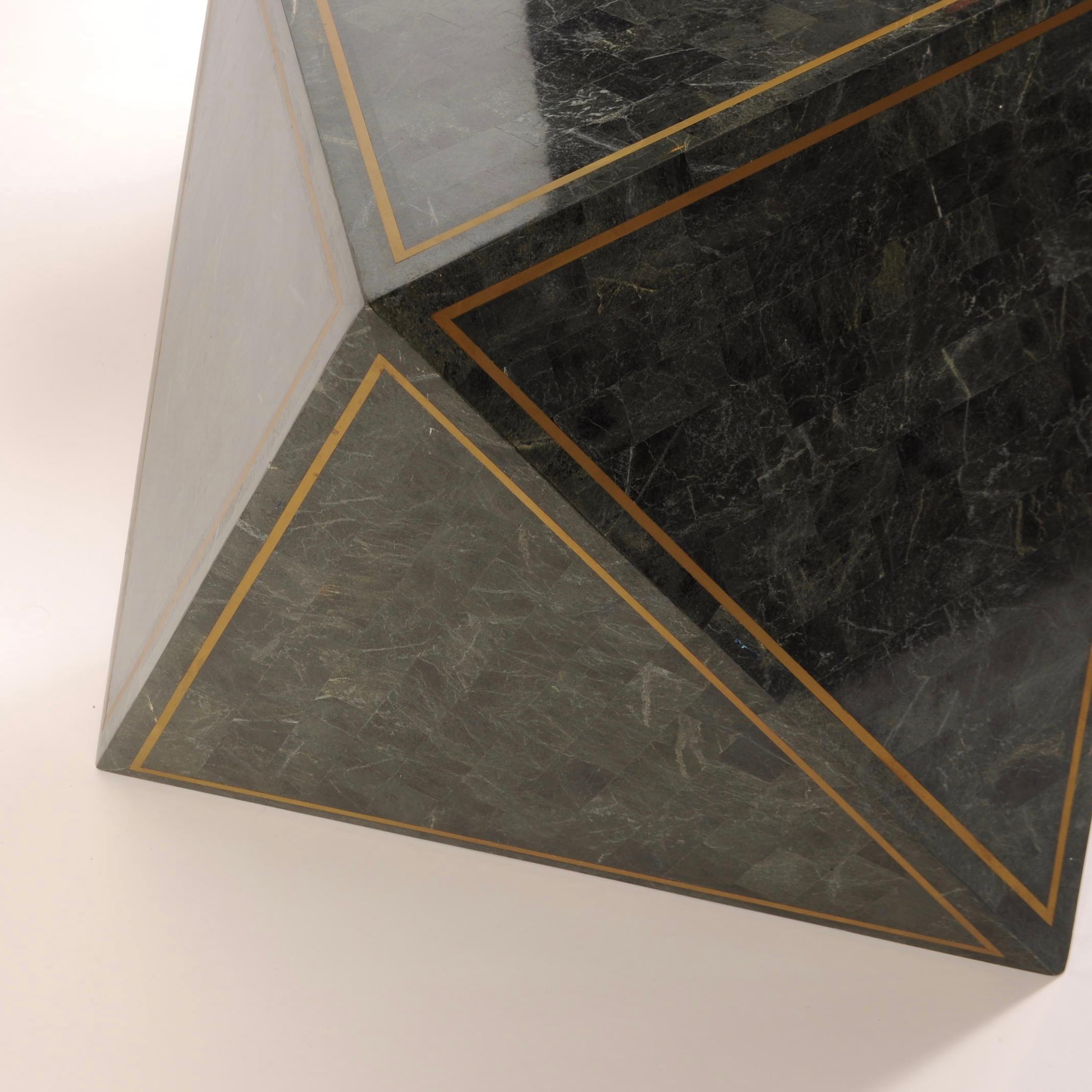1980s Octahedron Tessellated Marble Side Tables 1