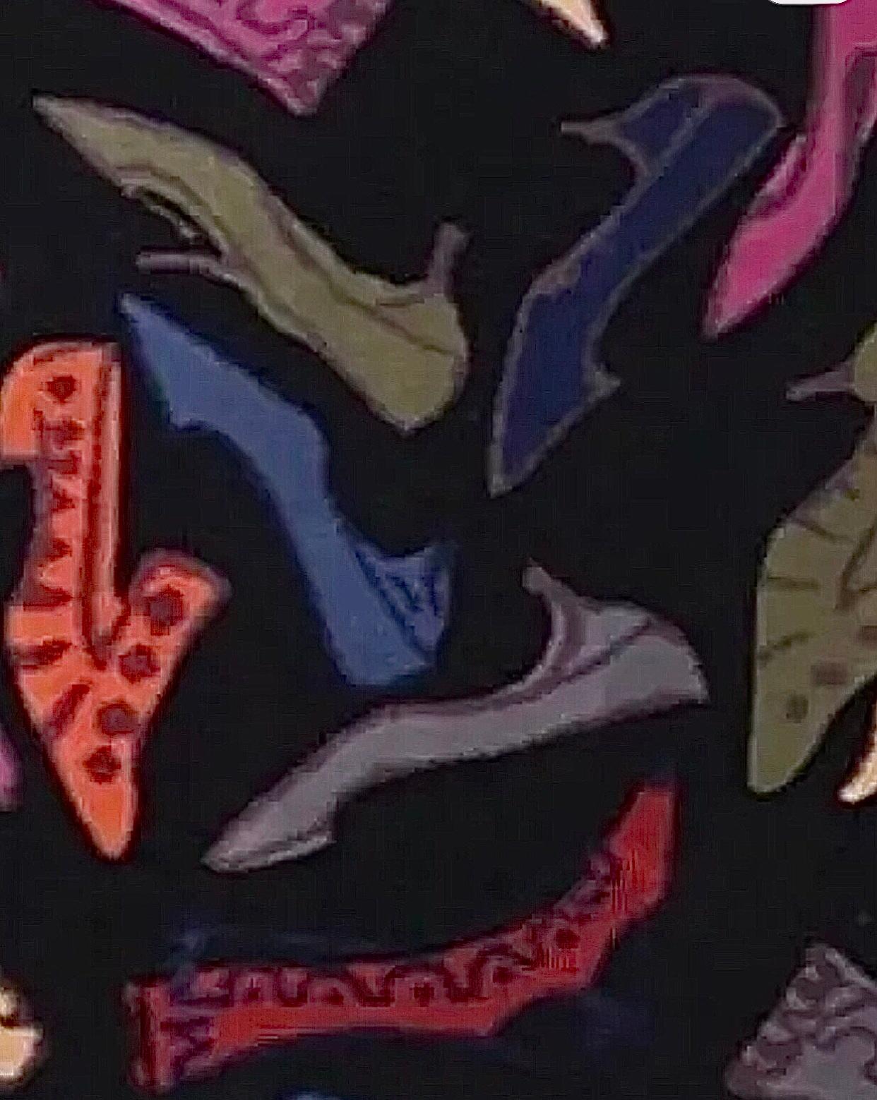 Late 20th Century 80s Original Andy Warhol Diamond & Dust Pop Art Shoes Boots Area Rug Ltd Ed 8x5 For Sale