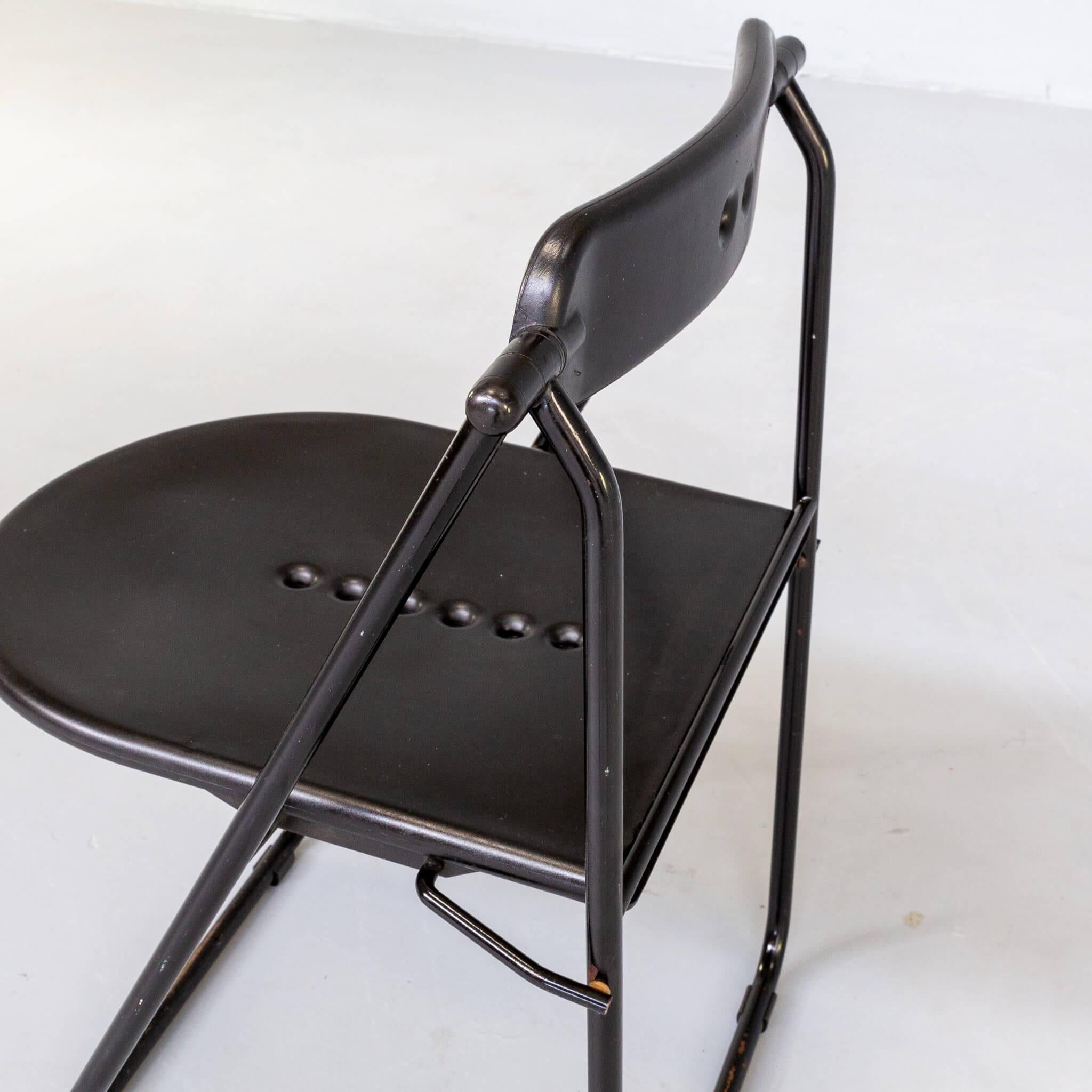 80s Paolo Parigi ‘flap’ folding chair for Heron Parigi set/4 For Sale 3