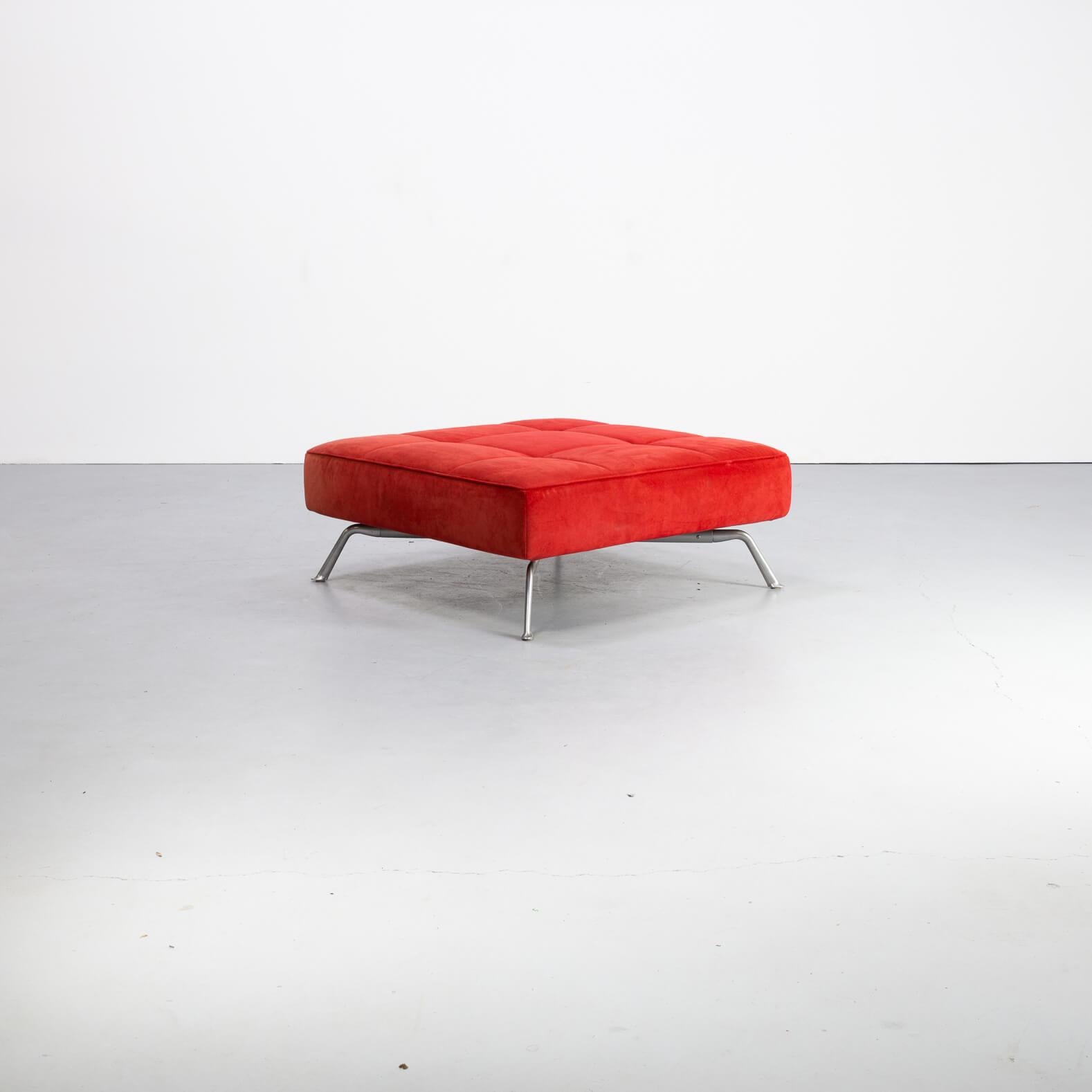 Pascal Mourgue designed the Smala as a practical settee with pure, clean lines which all but floats above the ground, inviting you to come up and relax. This footstool is very comfortable to sit and relax on. Good condition consistent with age and