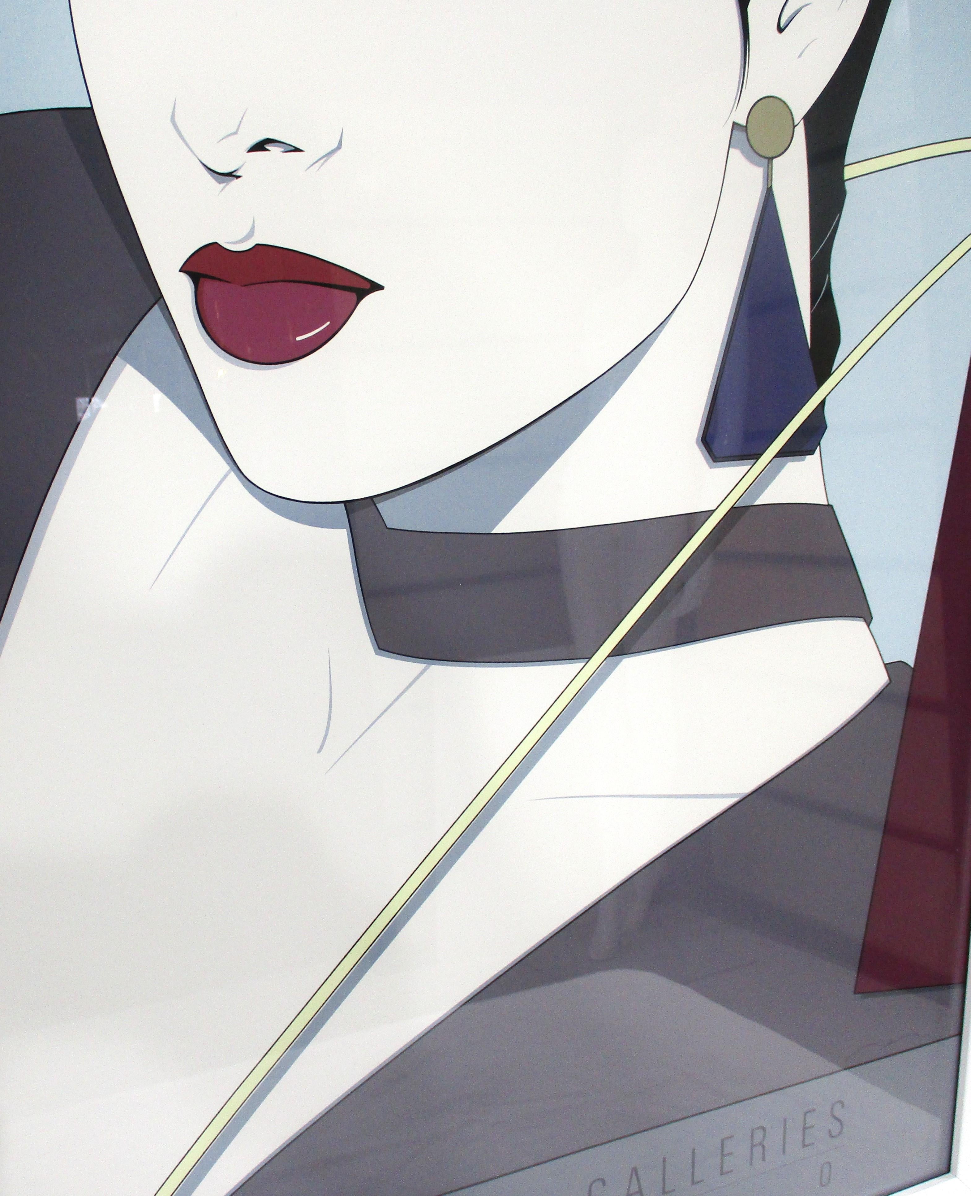 American 80's Patrick Nagel Merrill Chase Gallery Chicago Silkscreen Print  For Sale