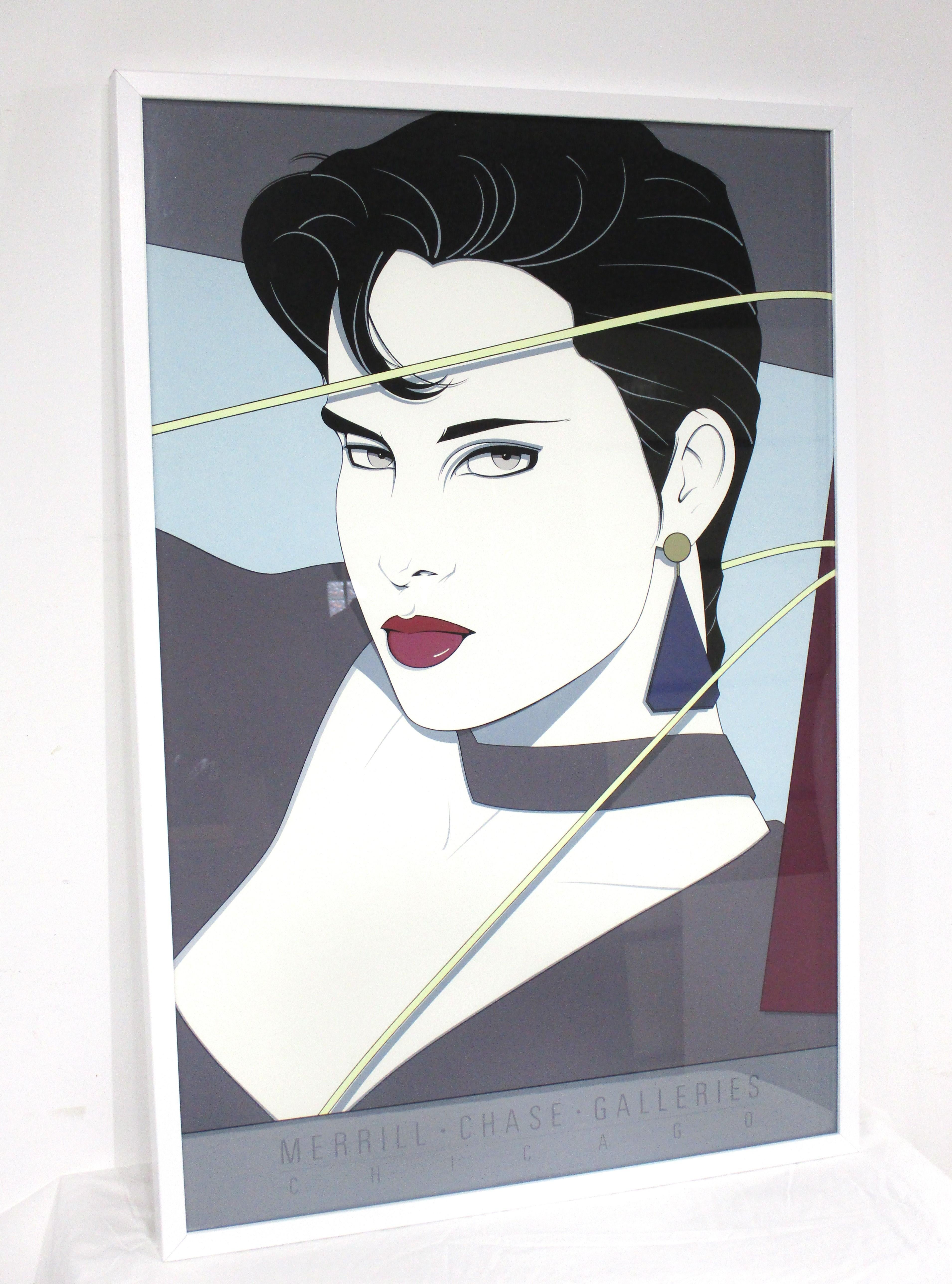 Paper 80's Patrick Nagel Merrill Chase Gallery Chicago Silkscreen Print  For Sale