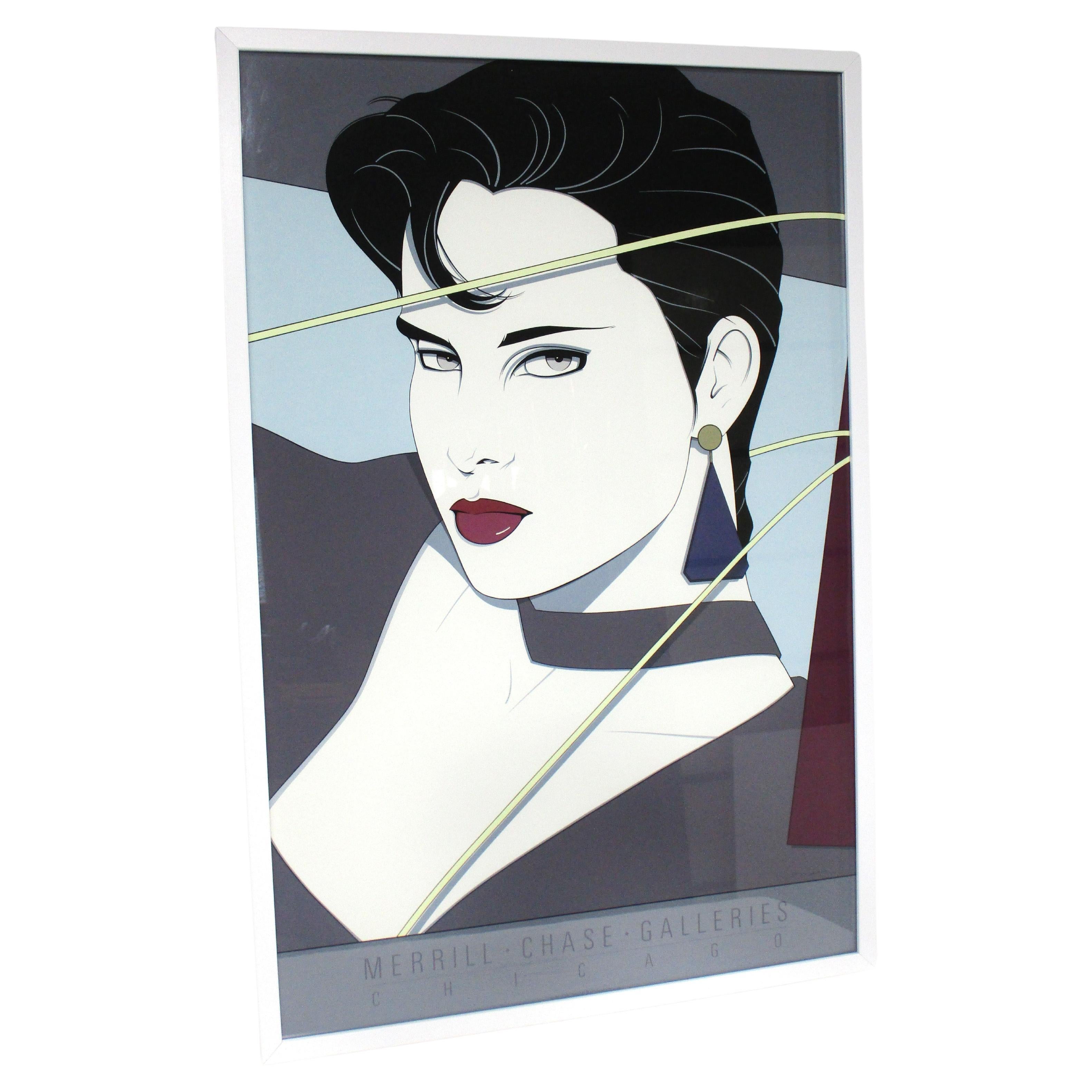 80's Patrick Nagel Merrill Chase Gallery Chicago Silkscreen Print  For Sale