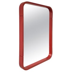 80s Pop Art Red Rounded Frame Mirror