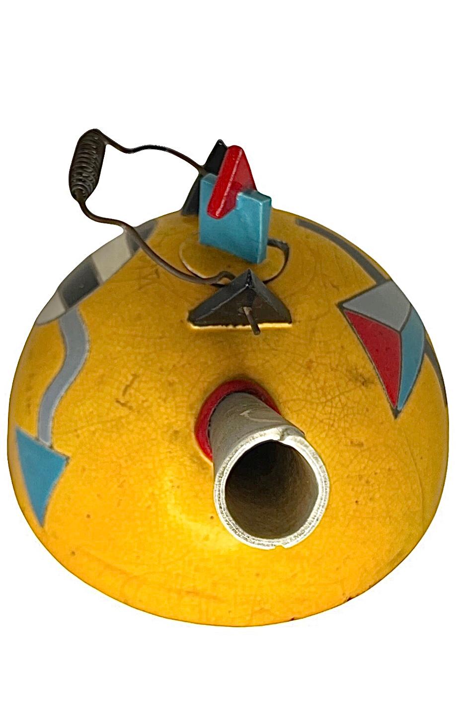 80s Post Modern Memphis Design Handmade Marilee Hall Abstract Art Teapot Signed For Sale 3
