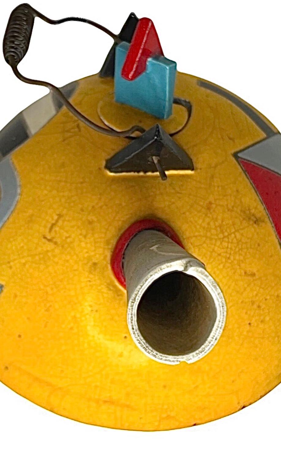 80s Post Modern Memphis Design Handmade Marilee Hall Abstract Art Teapot Signed For Sale 4