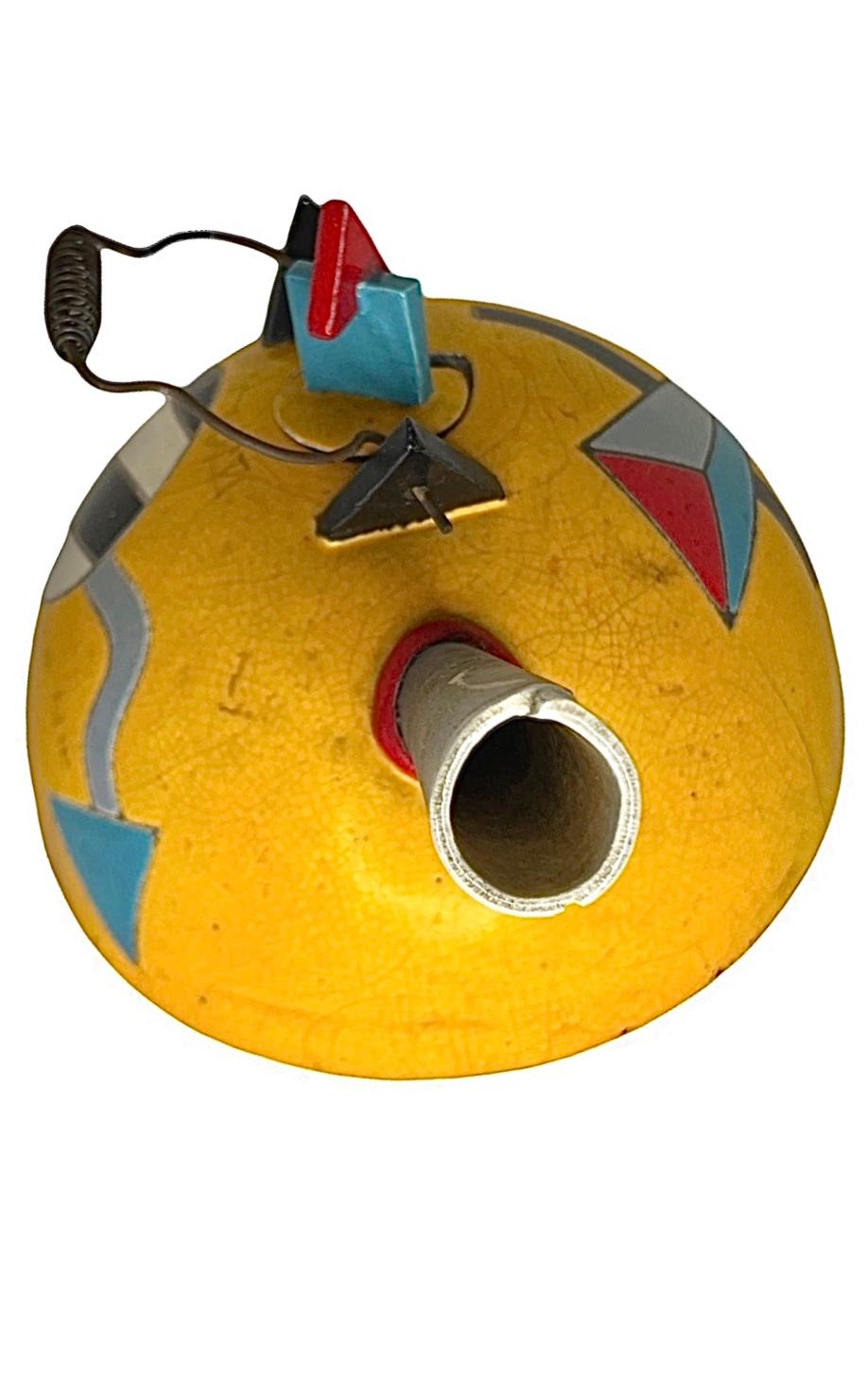 80s Post Modern Memphis Design Handmade Marilee Hall Abstract Art Teapot Signed For Sale 2
