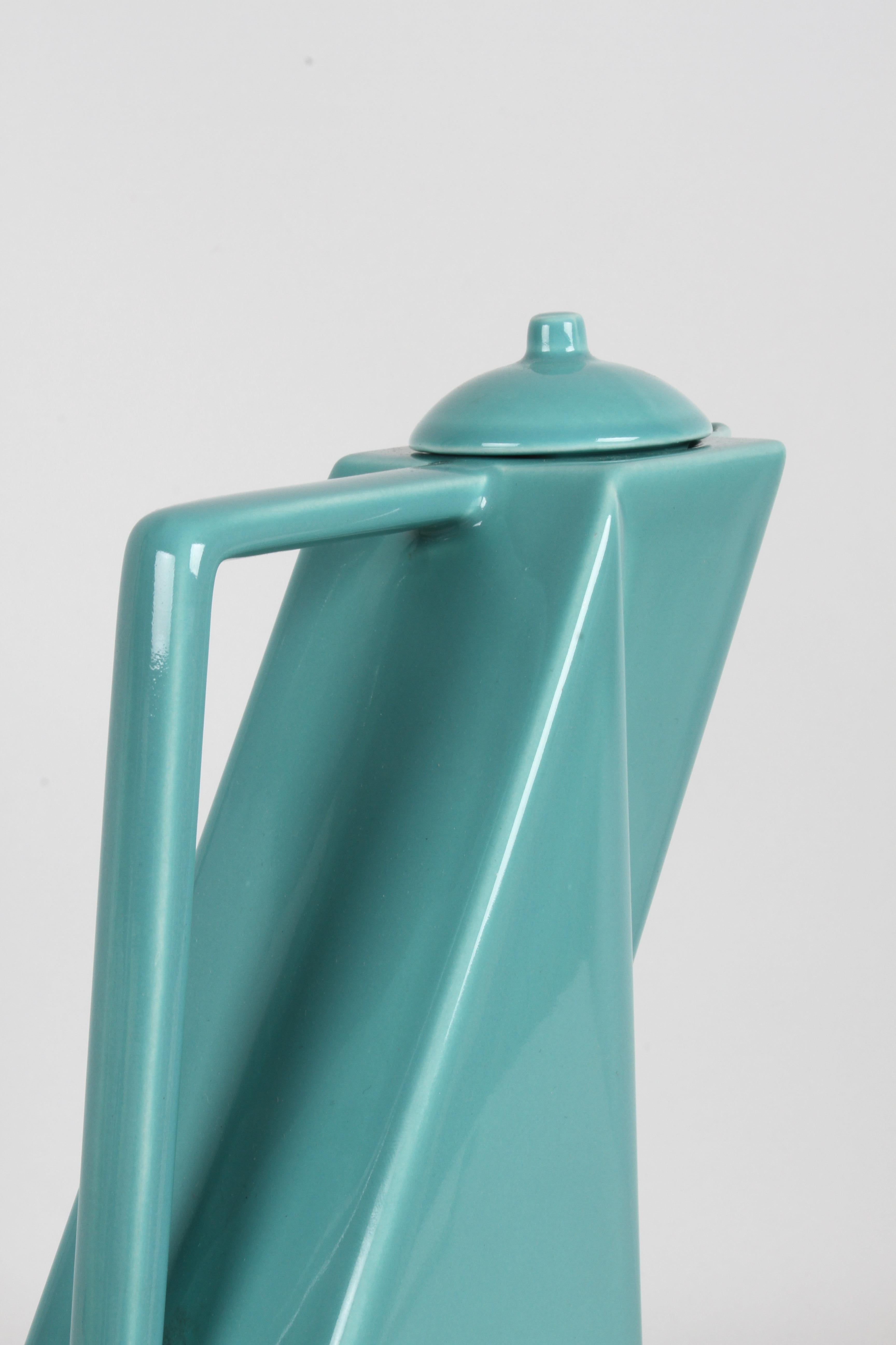 Postmoderner Teal-Couchtisch im Art-déco-Stil von Pierre Casenove für Studio Salins, 80er Jahre im Angebot 6