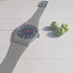 80s Postmodern memphis age XL Wall clock  wristwatch style