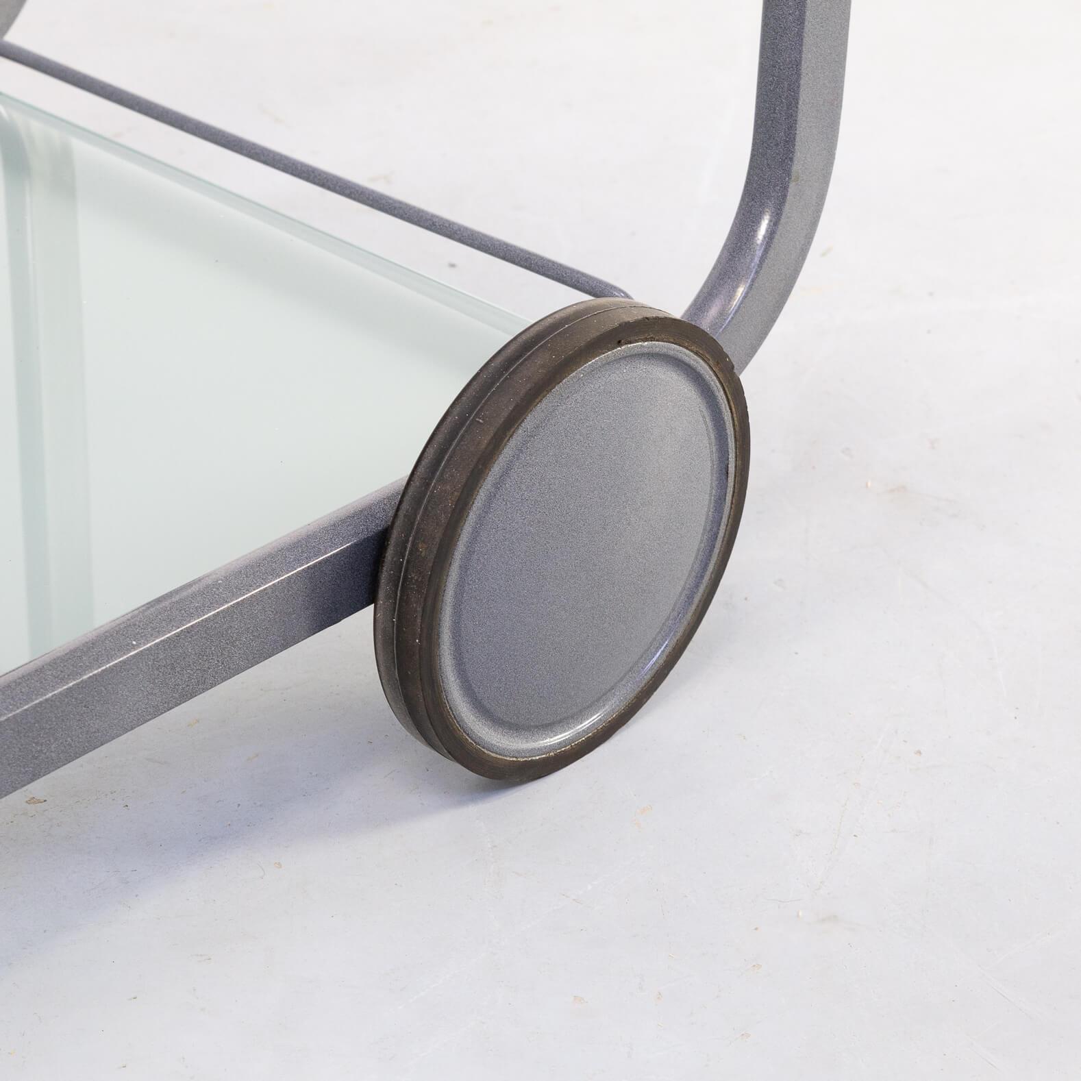 80er Jahre Postmoderner Servierwagen aus Metall und Glas im Angebot 3