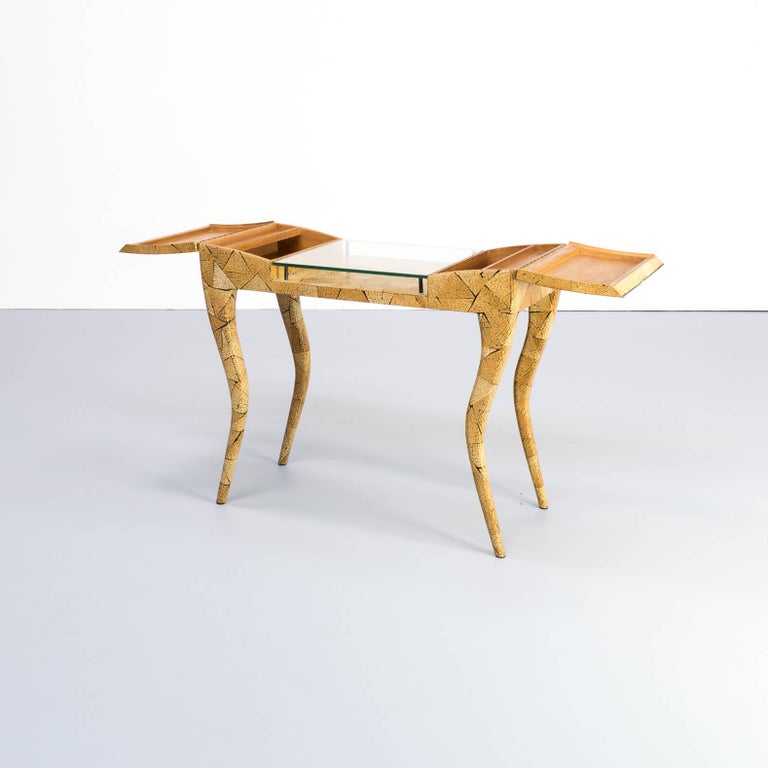 1980s R and Y Augousti Coconut Shell Inlay Side Table For ...