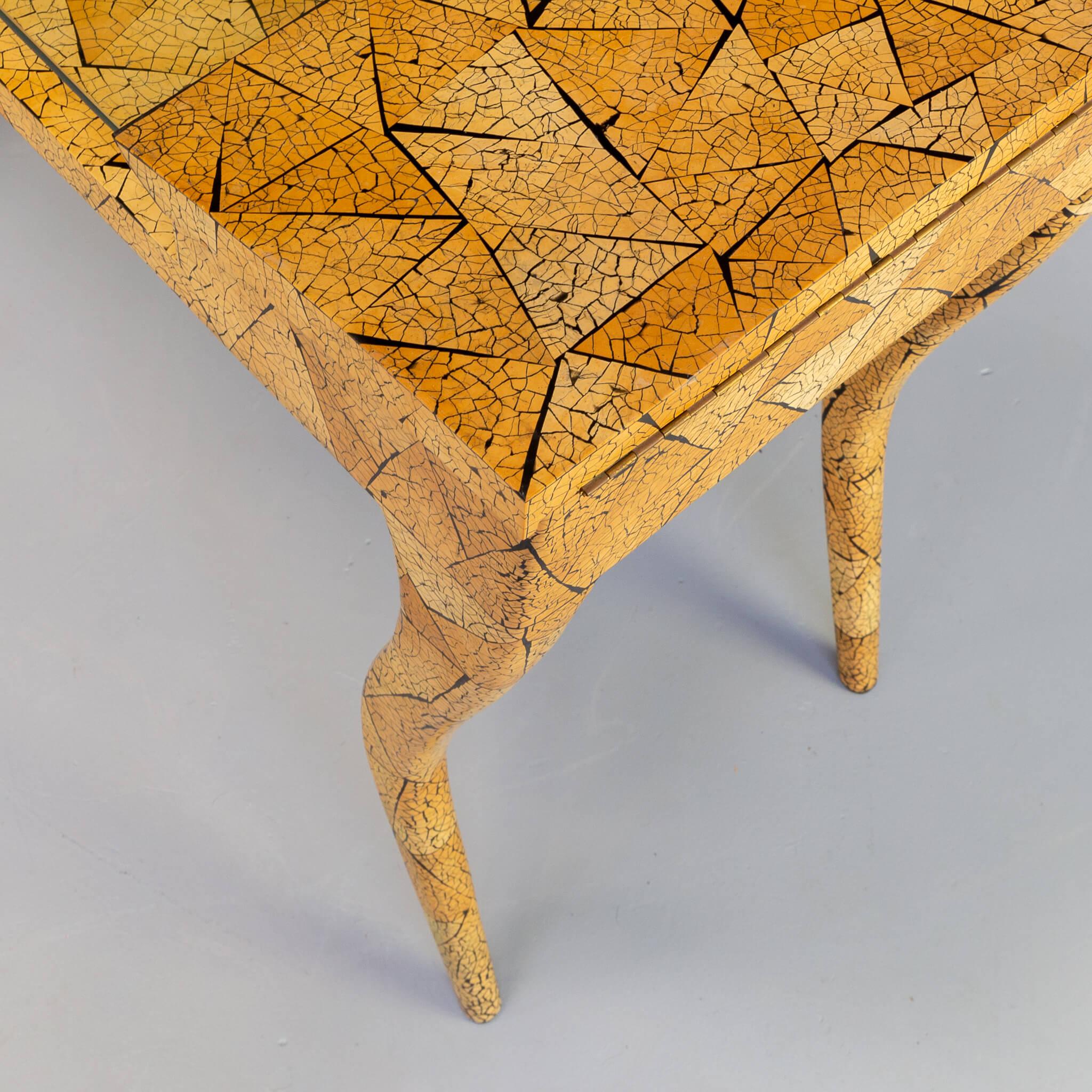 80s R & Y Augousti coconut shell inlay side table For Sale 2
