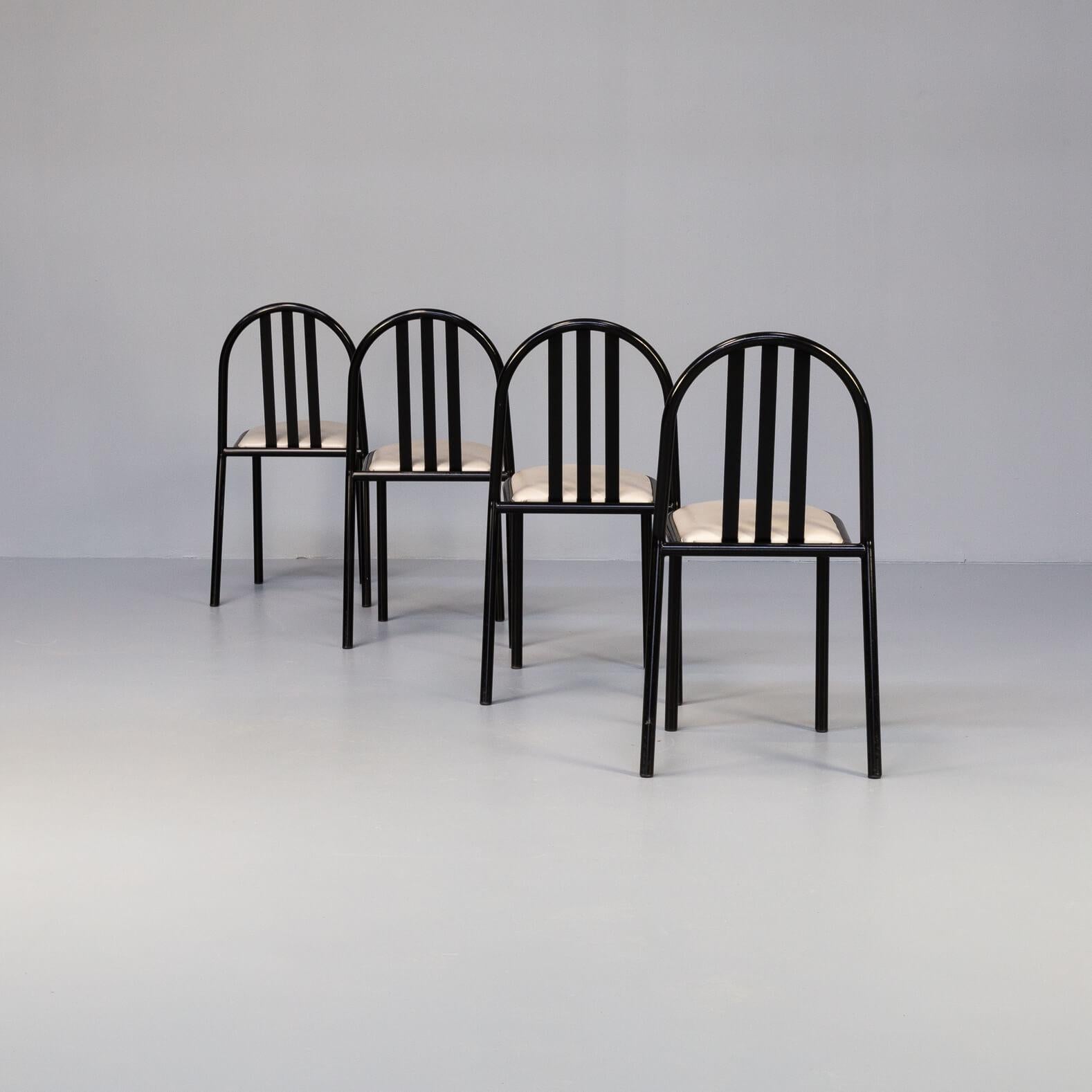 Mid-Century Modern 80s Robert Mallet Stevens Nr 222 Dining Chair Set/4 For Sale