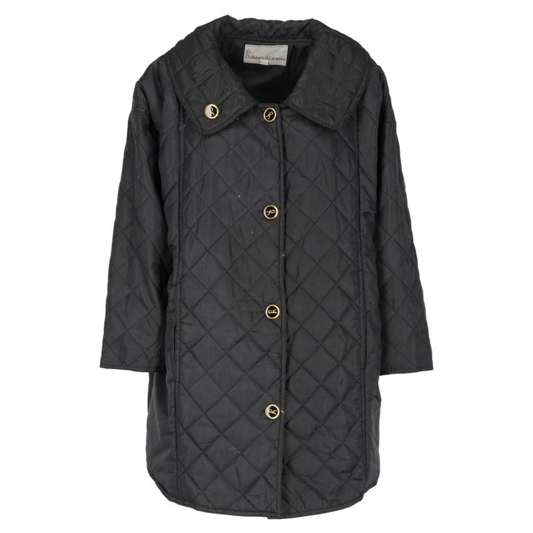 80s Roberta di Camerino Black Quilted Coat For Sale at 1stDibs