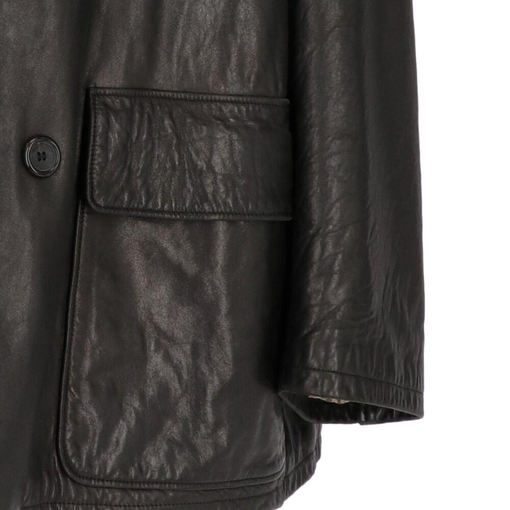 Black 80s Romeo Gigli black leather jacket For Sale