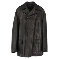 80s Romeo Gigli black leather jacket