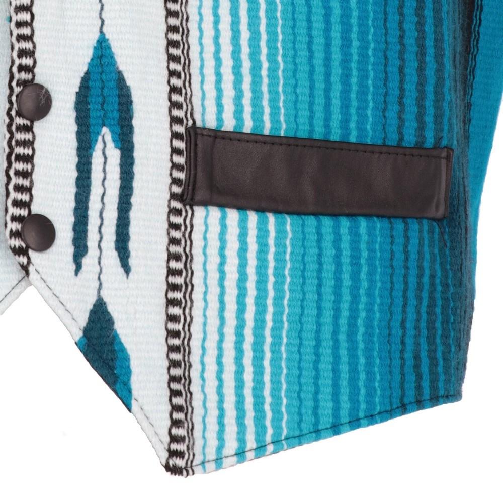 80er Santa Fe by Aaron Michael Weste aus den 80ern mit geometrischem Muster und schwarzem Leder Herren im Angebot