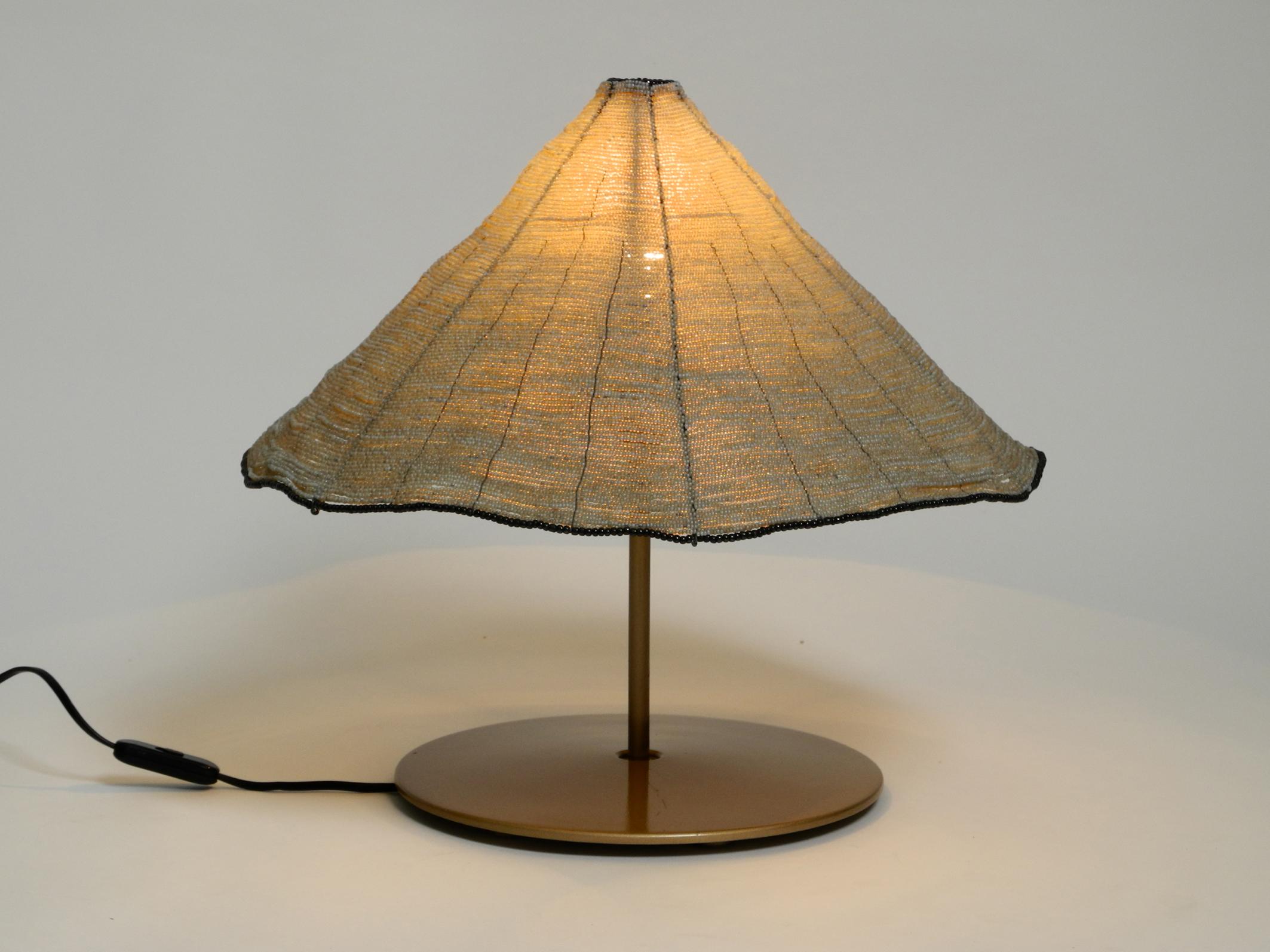 80s Sarasar Table Lamp with Glass Bead Shade by Toso and Pamio for Leucos Italy  8