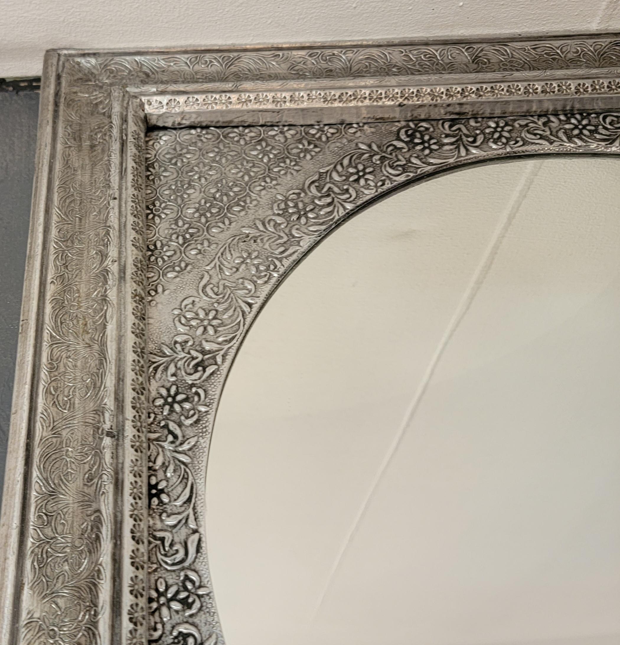 Late 20th Century 80s Silvered Square Mirror with Ivy Motif