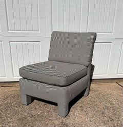 80s Slipper Chair from Century Furniture Newly Redone in Alexander Girard Check