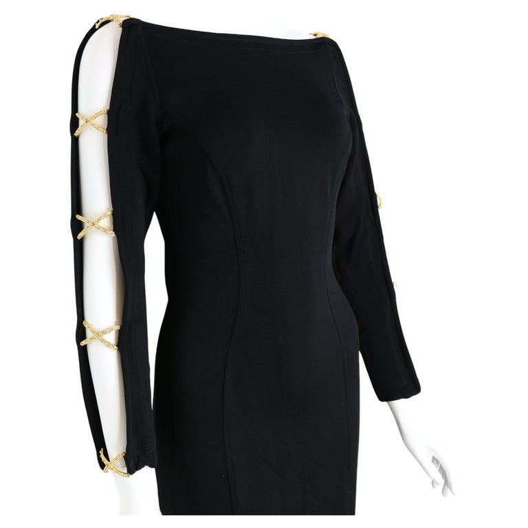 slim fit dress slacks Camryn Jersey Embellished Halter Gown in black main image 1
