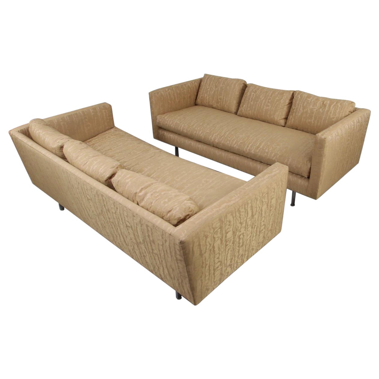 80s Thayer Coggin-Style Tuxedo Sofas For Sale