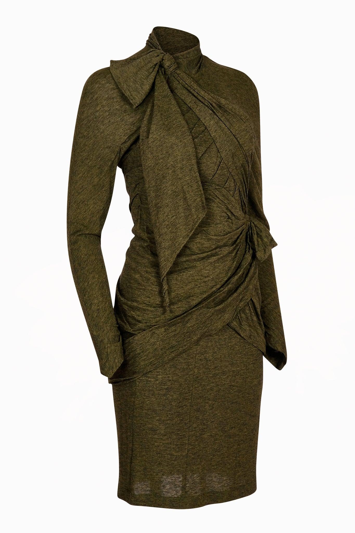 80s Thierry Mugler Green Dress In Good Condition For Sale In Brooklyn, NY