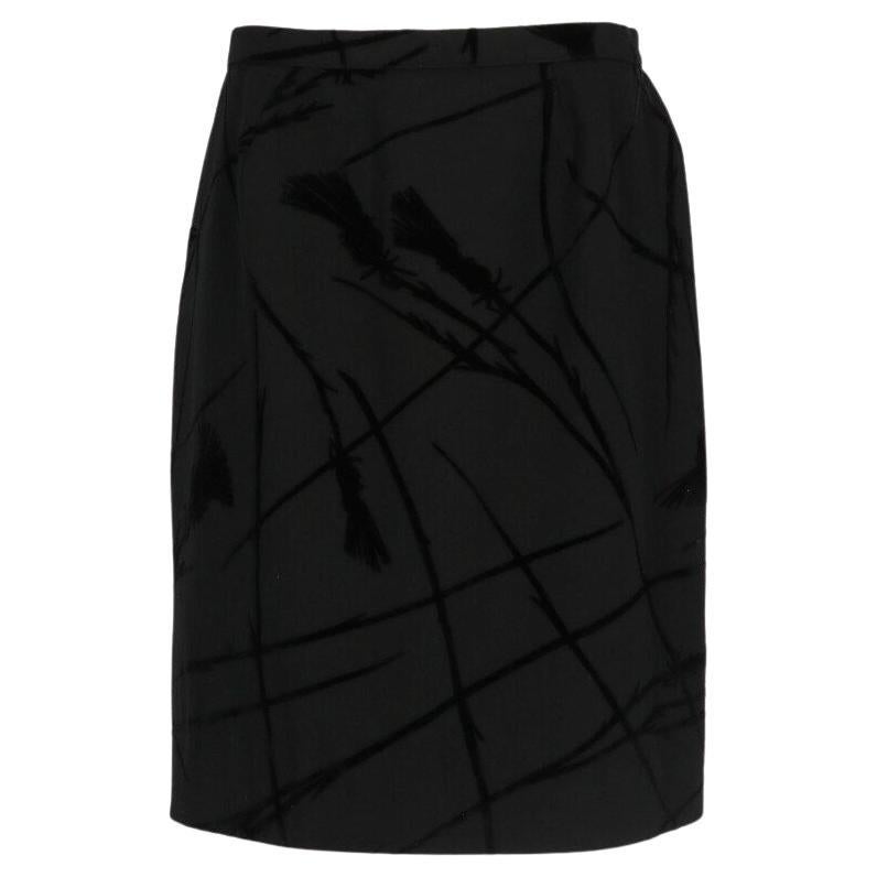 1980s Black Chanel Pleat Velvet Skirt main image 0