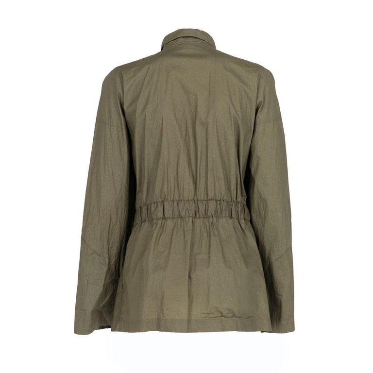 80s Thierry Mugler Vintage military green cotton blouse For Sale at 1stDibs