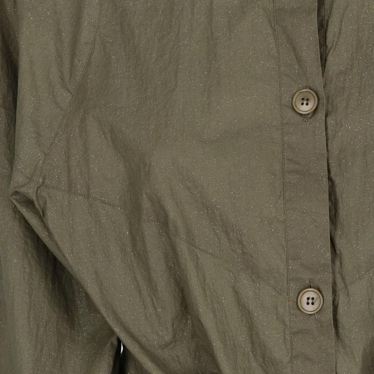 80s Thierry Mugler Vintage military green cotton blouse For Sale at 1stDibs