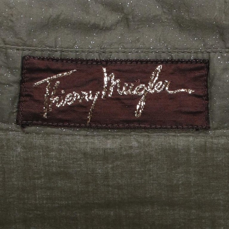 80s Thierry Mugler Vintage military green cotton blouse For Sale at 1stDibs