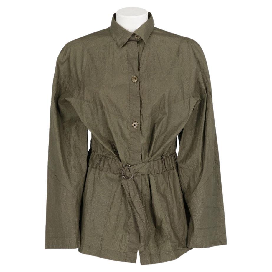 80s Thierry Mugler Vintage military green cotton blouse