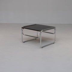 80s Tubular Steel Coffee Table with Laminated Wooden Top