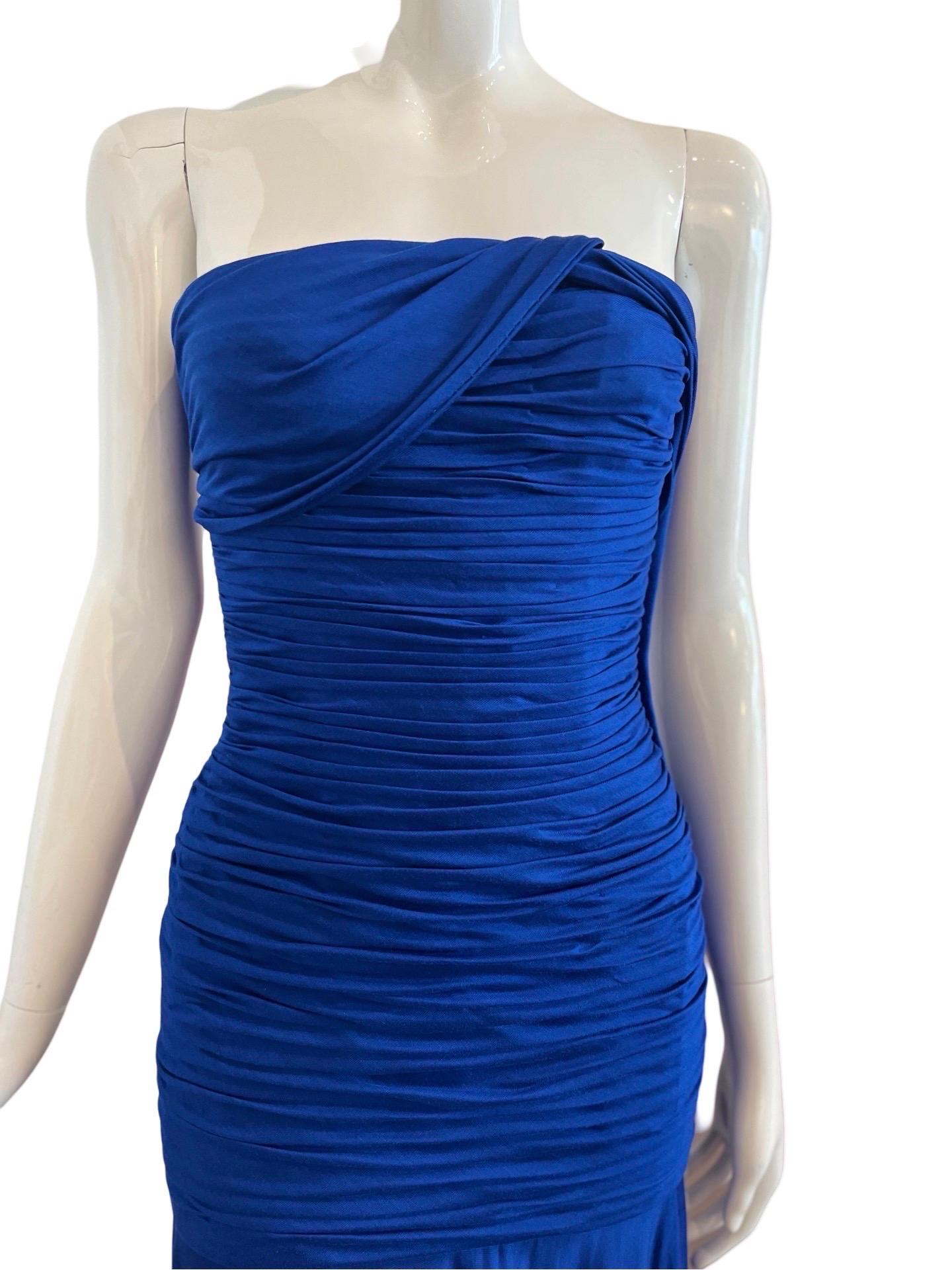 De las mujeres Vestido sin tirantes acanalado de punto Ungaro de los años 80 en venta