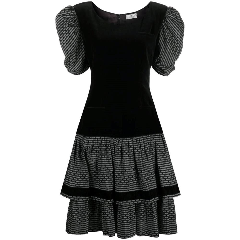 Hype Girls Hype Black Velvet Short Sleeve Floral Burnout Dress Ruffles Size 10 