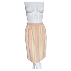 80s Valentino Bouclé Pink Stripe Skirt