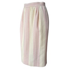 80s Valentino Bouclé Pink Stripe Skirt