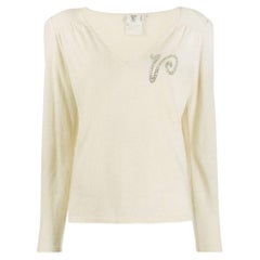 80s Valentino ivory-colored wool blend sweater