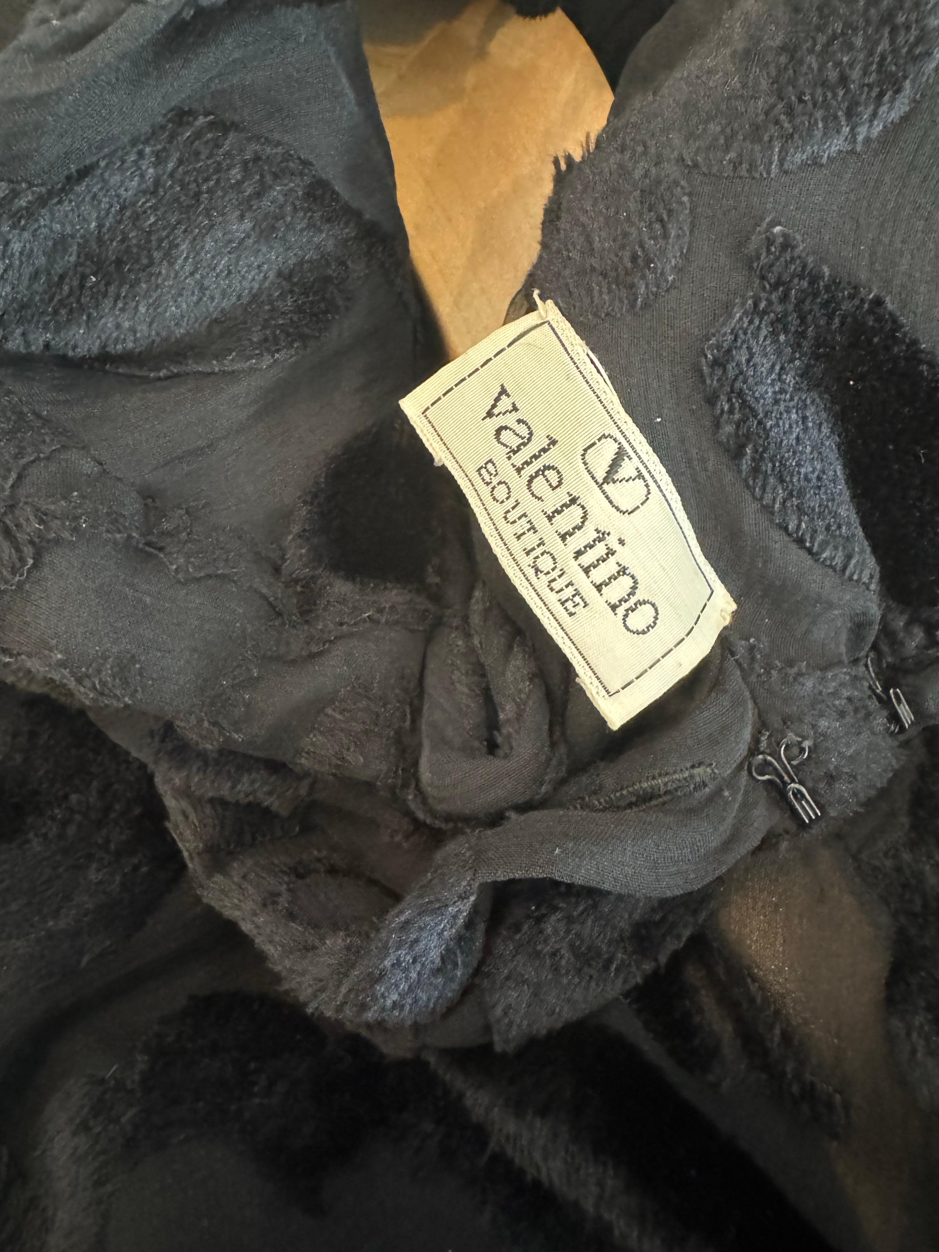 80s Valentino Velvet Burnout Blouse For Sale 1