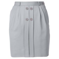80s Valentino Vintage mini grey wool skirt